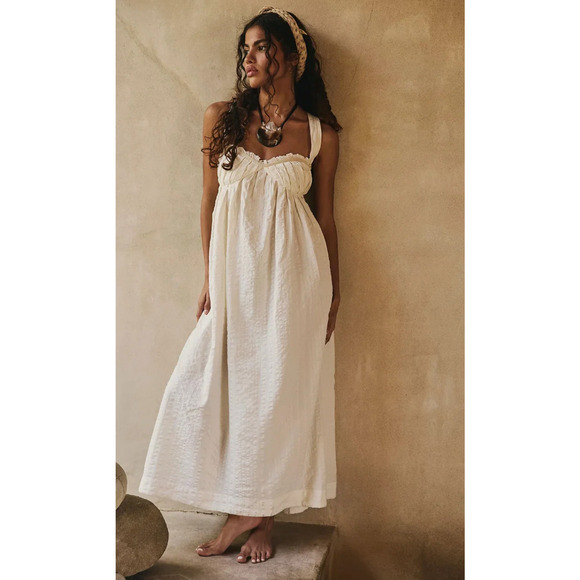 Free People Dresses & Skirts - NEW FREE PEOPLE FREE-EST COCONUT MILK IVORY POPPY MIDI DRESS SZ L